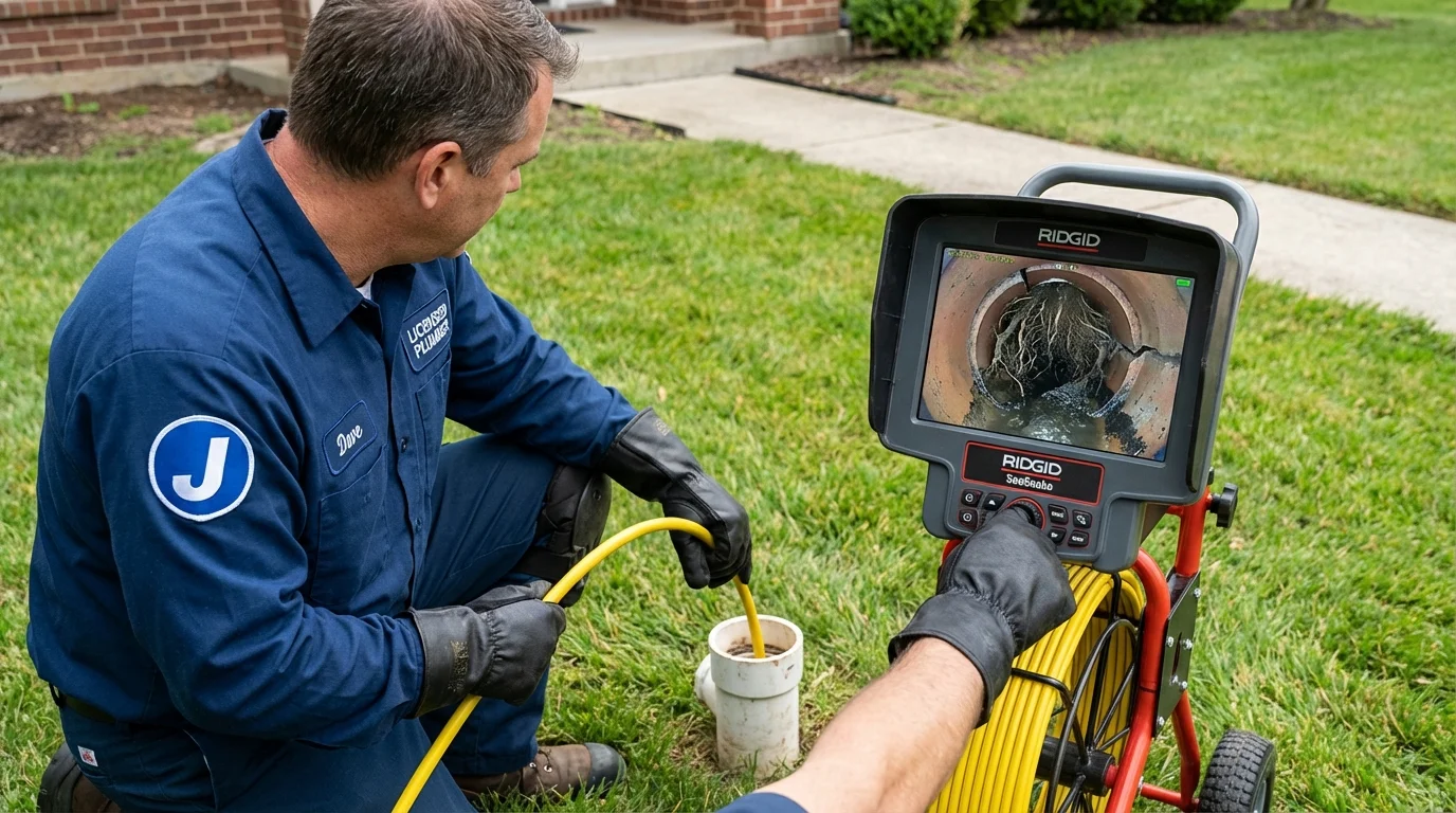 Sewer camera inspection being performed by Johns Plumbing LLC in Ixonia