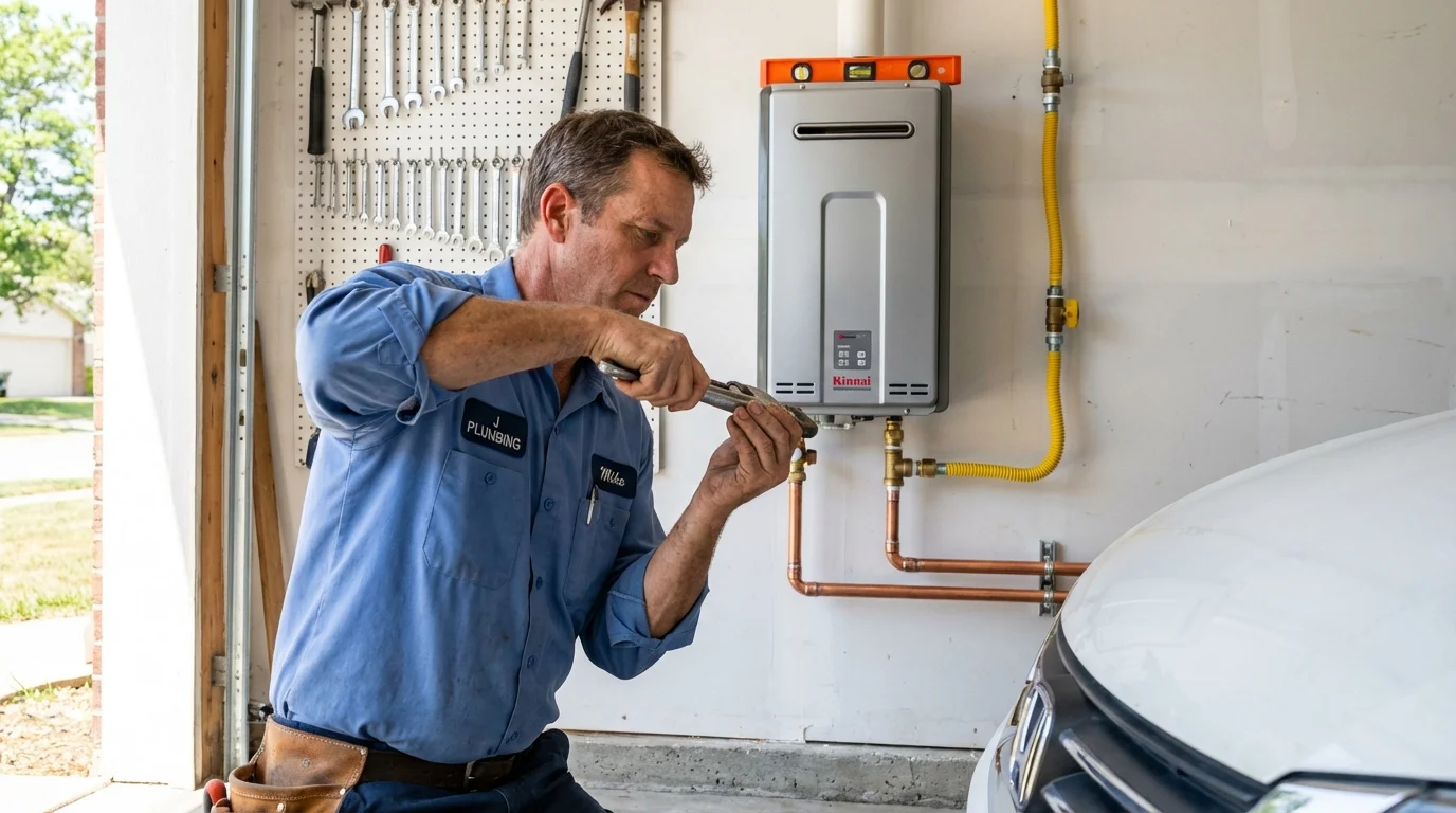 Tankless water heater installation by a Johns Plumbing LLC plumber in Ixonia